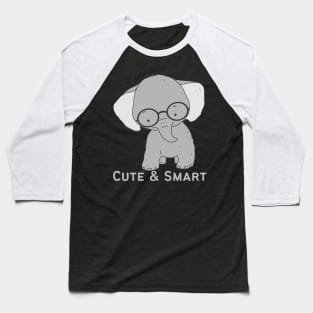 Lovely Cute and Smart Sweet little elephant in glasses cute baby outfit Baseball T-Shirt